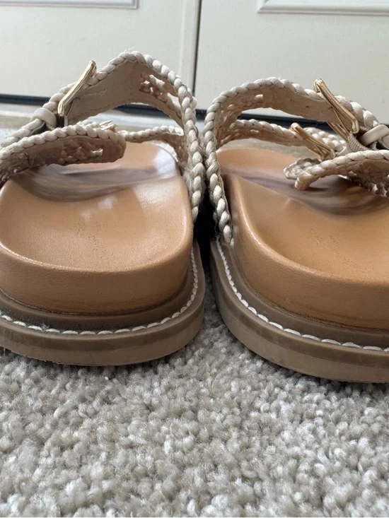 Universal Thread Cream Woven Double-Buckle Slide Sandals - Picture 3 of 6